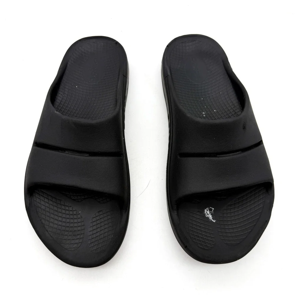 Oofos Black  Recovery Summer Slide Sandals Arch Support Foam Men's 10 Women's 12